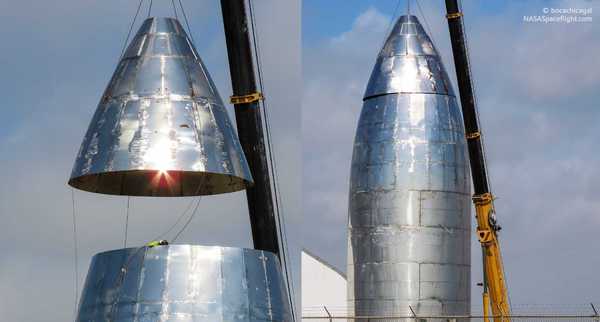 SpaceX星际飞船原型安装整流罩，另一艘也在建